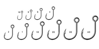 Rapala VMC 7237 Inline Single #8-1/0 Size in 25 & 100 Pack - Recommended for Treble Replacement on Lures. - size: #1 -25 Pk