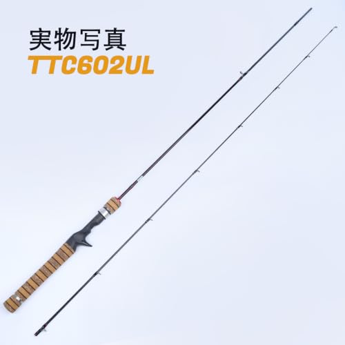 Teton 5'2"-6'6" BFS Fishing Rod Casting & Spinning, Ultra Light Rods, 40T Carbon Fiber Blank, Fuji Guides & Reel Seat, MF Fast Action, 2 Piece Travel Trout Lure Pole - size: Cast 6'0"-UL-M Fast-TTC602UL