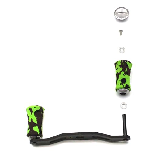 Mr. Z 95mm Carbon Fiber Baitcasting Reel Handle Compatible for Abu Garcia Shimano Daiwa Light Weight Low Profile Casting Reel - color: Camo Green, size: Right-handed