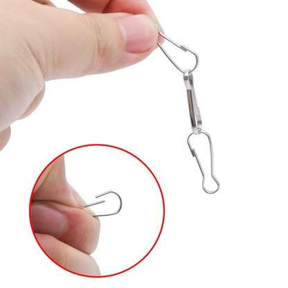 Pine & Linen 150 Pcs 25mm/1inch 304 Stainless Steel Spring Snap Hook, Rust-Proof Lanyard Snap Clip Hooks Metal Spring Hooks, Small Clips for Key Chain ID Name Card - size: 25mm