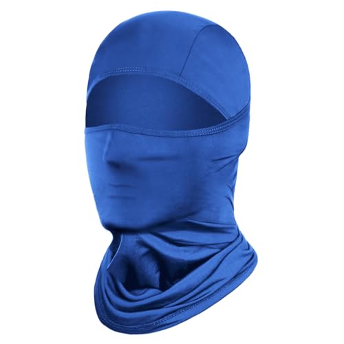 Achiou Ski Mask Balaclava Shiesty, Cooling Ice Silk Motorcycle Face Cover | Ski Mask for Men/Women,Breathable Face Mask,Thin Summer Balaclava,Versatile Use for Skiing Moto,UV Protection,Helmet Friendly - color: Royal Blue