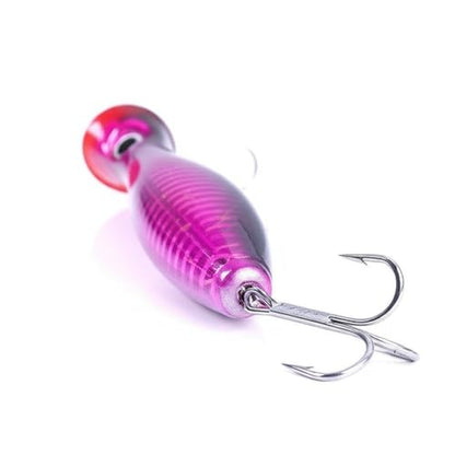 Large Top Water Popper 4.75 in/1.5 oz Lure Artificial Seal Lure 3D Eyes Hard Popper with Hooks and Ring for Saltwater Offshore, Surf Fishing, Bass, Bluefish, Giant Jack - color: RED VELVET