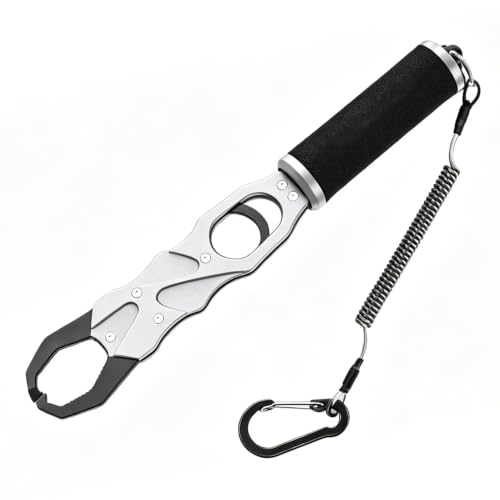 Fish Lip Gripper, Aluminum Alloy Fish Scale, Fish Gripper with 360° Swivel Handle, Fishing Pliers Saltwater