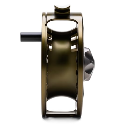 LAMSON | Guru S-Series -3+ Fly Fishing Reel | All-Water | Large Arbor, Fully CNC Machined/Anodized, Lightweight Durability - color: Olive Green, size: -7+