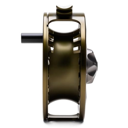 LAMSON | Guru S-Series -3+ Fly Fishing Reel | All-Water | Large Arbor, Fully CNC Machined/Anodized, Lightweight Durability - color: Olive Green, size: -7+