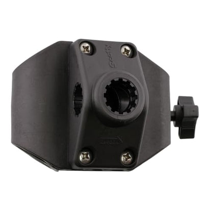 Scotty 0449 Portable Nylon Clamp Mount with 241 Side Deck Mount,Black | Fishing Accessory, Rod Holder Mount, Heavy-Duty Nylon, Non-Permanent Mounting Solution for Small Boats