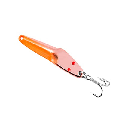 Al's Goldfish Lure Co. Lil' 49er Ice Jig - IFN50 Ice Fishing Jig with Treble Hook Off the Nose. Jigging Lure for Crappie, Perch, Panfish, Trout and Bass - 1/4 oz. 1-3/4" - color: Copper Orange