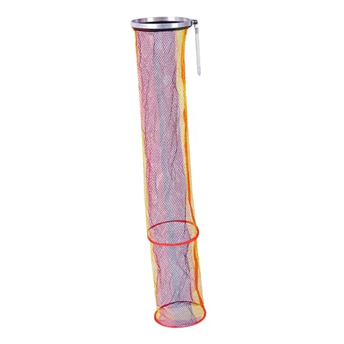 Fishing Keep Net, 2m Nylon Collapsible Floatable Live Fish Storage Cage for Ice Fishing, Lakes, and Rivers