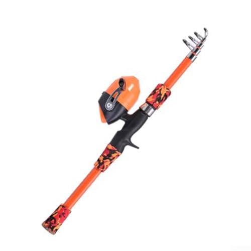 Telescoping Fishing Rod and Reel for Combo for, Portable Compact Travel Fishing Rod Set with Reel, FRP Beginner Fishing Pole for Children, 65cm Collapsible Design