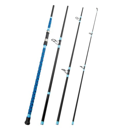 Surf Rod Saltwater 9ft- 4-Piece Carbon Fiber Surf Fishing Rods, Portable Travel Surf Spinning Rod with 20-40lb Power Green Blue - color: Blue, size: 12FT Surf Rod