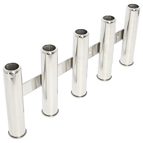 NovelBee 5 Tubes 316 Stainless Steel Fishing Rod Holder for Boats Yacht