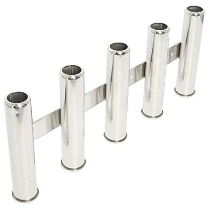 NovelBee 5 Tubes 316 Stainless Steel Fishing Rod Holder for Boats Yacht