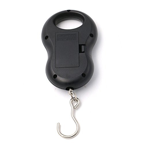 Pocket Portable 50kg/10g LCD Digital Scale Electronic Hand Held Hook Belt Luggage Hanging Scale Backlight Balance Weigting (Black) - color: black
