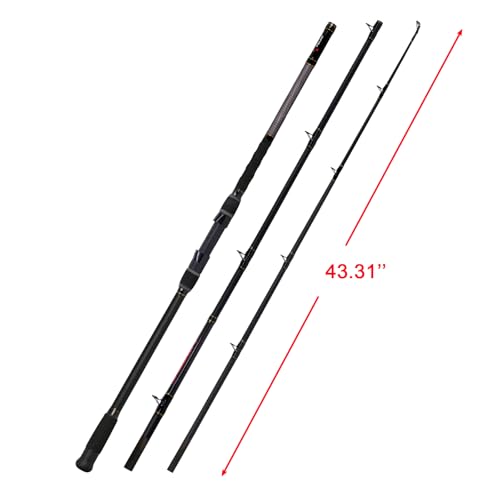 Fiblink Surf Fishing Rod 2 Piece/3 Piece/4 Piece Portable Travel Casting Rod Saltwater Surf Rod (9'/10'/12'/13') - style: Cast-10'-3pc