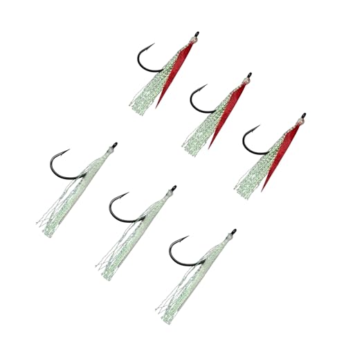 Fish Skin Teaser - Hand-Tied Japanese Maruseigo #28 Assist Hook for Haddock, Shad, Striped Bass, Bluefish & Fluke - Soft Plastic/Metal Jig Assist Hook