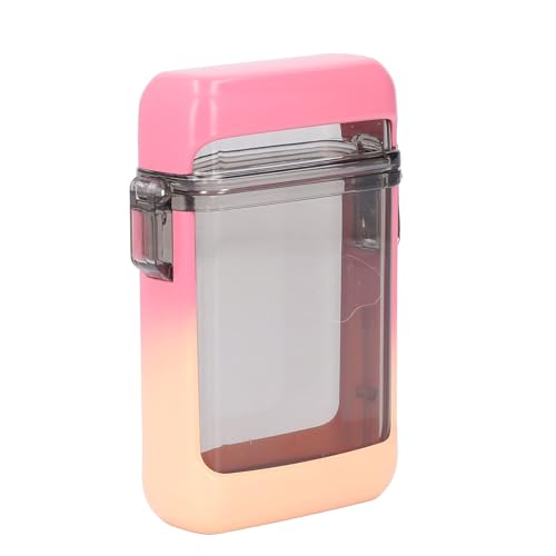 Pocket Case, Transparent Sealing Multifunctional ID Card Holder with Lanyard for Swimming Rafting Beach Outdoor Sports (Gradient Pink) - color: Gradient Pink
