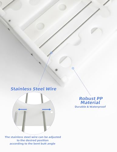 BLUEWING 45 Fishing Rods Storage Rack Trolling Aluminum Bent Butt Rod Rack Rods Holder Mounted Pole Organizer Large Capacity for Rods and Reel Combos - color: White