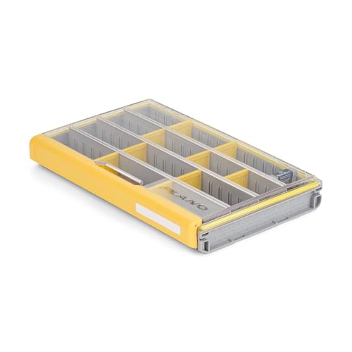 Plano EDGE 3700 Premium Tackle Utility Box, Gray and Yellow, Stackable Organizers, Waterproof, Rust-Resistant Bait and Tackle Storage - style: 3700 Standard
