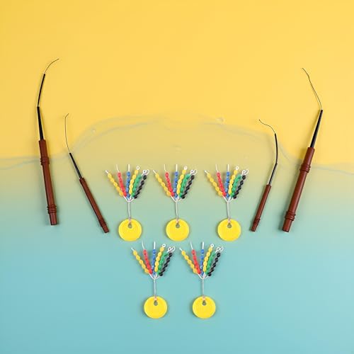 150Pcs/Set Yellow Rubber Fishing Bobber Stoppers,Colorful Fishing Tackle Space Beans Connectors Oval Float Stops Fishing Accessories Hunting and Fishing
