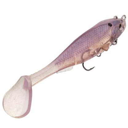 Strike King Final Copy Fishing Lure, Pre-Rigged Soft Plastic Swimbait, Free-Swinging Size 4 Treble Hook, Belly Magnetic Hook Keeper, 7/8-Ounce - color: Crystal Shad