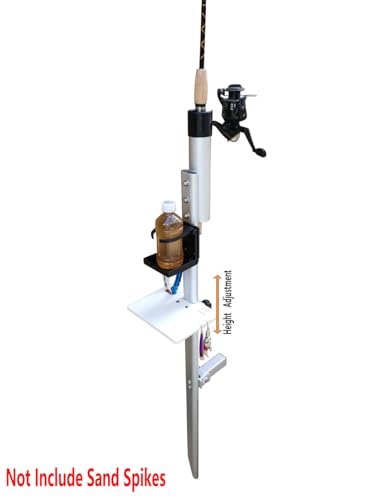 Brocraft Bait and Tackle Table for Surf Rod Holder /Sand Spike Rod Holder Bait Table / Sand Spikes for surf Fishing