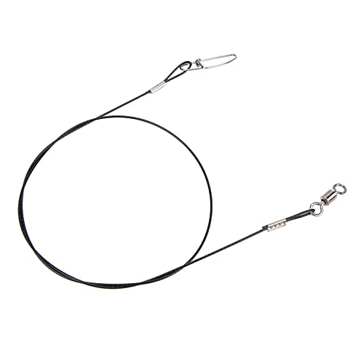 RiToEasysports Fishing Wire Line Leash, Anti Bite Steel Fishing Leader with Rolling, for Sea Boat Deep Sea - color: Black