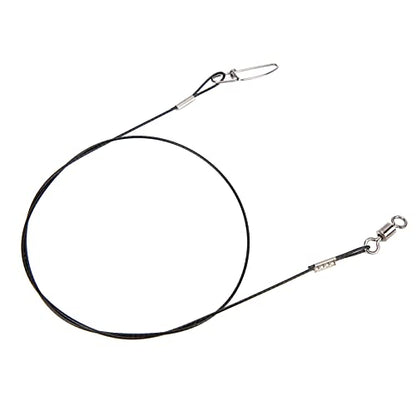 RiToEasysports Fishing Wire Line Leash, Anti Bite Steel Fishing Leader with Rolling, for Sea Boat Deep Sea - color: Black