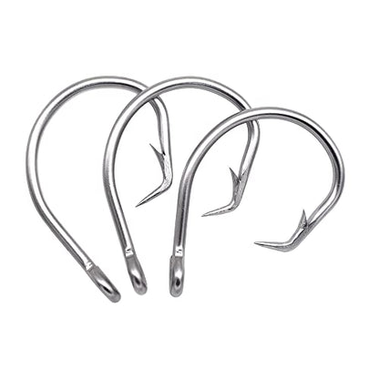 Giant Fishing Hook 6/0-28/0 Forged in-line Circle Hooks Shark & Swordfish &Tuna Hook Stainless Steel Big Game Hook Saltwater… - size: Size 9/0-Pack of 30