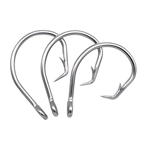 Giant Fishing Hook 6/0-28/0 Forged in-line Circle Hooks Shark & Swordfish &Tuna Hook Stainless Steel Big Game Hook Saltwater… - size: Size 8/0-Pack of 30