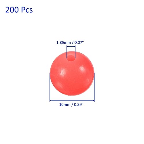 M METERXITY Glow Fishing Beads - Plastic Luminous Round Bait Egg Lure Rigs Apply to Outdoor Tackle Tool - color: Red, size: 10mm
