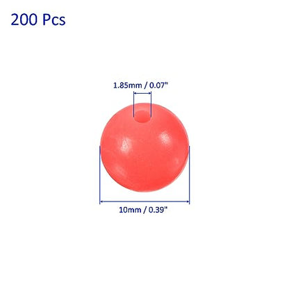 M METERXITY Glow Fishing Beads - Plastic Luminous Round Bait Egg Lure Rigs Apply to Outdoor Tackle Tool - color: Red, size: 10mm