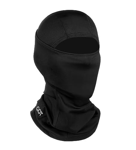 UPF 50+ Balaclava Ski Mask for Men Women - UV Face Mask Motorcycle Shiesty | Windproof, Breathable, Hinge Design, Full & Half Face Coverage, Fits Under Helmet, Snowboarding, Skiing - color: Black
