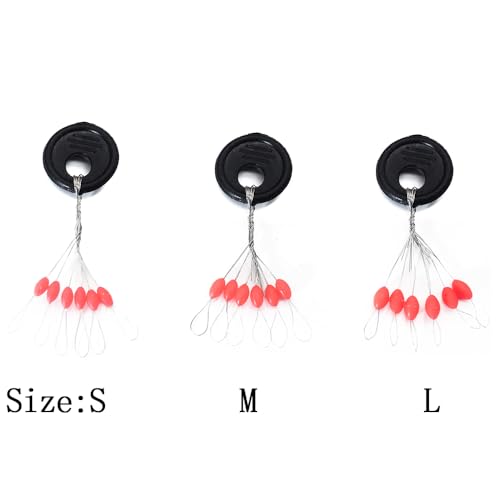 6 in 1 Fishing Bobber Stopper,Soft Silicone Float Sinker Stops,100Pcs Cylinder,Oval Float Stop Stoppers… - color: Red-Oval, size: Large