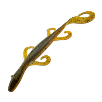 Wild Lizard Soft Lure, 5.5 Inch Scented Creature Bait for Bass Fishing, Active Legs & Tail, Dense Salt Body for Natural Sink, Ideal for Texas & Carolina Rig, 10-Pack - color: Pumpkin Brown