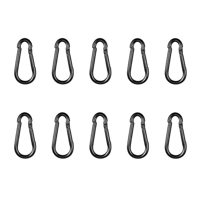 Black Carabiner, Heavy Duty Galvanized Steel Spring Snap Hook Carabiner Clips with 120LBS Holding Capacity, Ideal for Outdoor, Hammock, Swing and Travel (10PCS M4 1.6Inch) - size: 10PCS-M4, style: Black