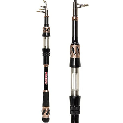 PLUSINNO Fishing Rod and Reel Combos - Carbon Fiber Telescopic Fishing Pole - Spinning Reel 12 +1 Shielded Bearings Stainless Steel BB - color: ONLY Fishing rod (not include reel), size: 2.1M 6.89FT