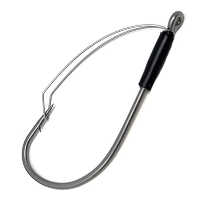 Reaction Tackle Neko Hooks - Weedless Finesse Fishing Hooks for Bass - High Carbon Steel Wacky and Neko Rig Hooks for Soft Plastic Worms (25-Pack) - size: #4 Wire Guard