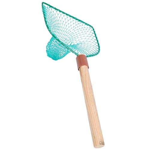 Wood Handle Fishing Net 30cm Small Square Frame Wear-Resist Mesh Portable Landing Net for Outdoor Fish Catching and Fly Fishing