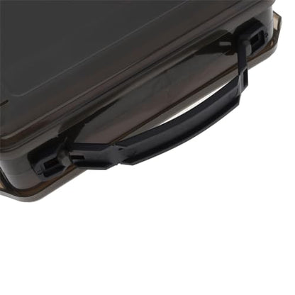 Double Sided Fishing Lure Tackle Box with Handheld, 10 Compartments Bait Storage Box Container, Fishing Tackle Accessory Case (7.8 x 6.6 x 1.9 inch)