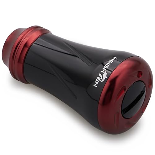 HEIGHTEN 19mm Fishing Reel Handle Knob for Shimano Daiwa Baitcasting Spinning Reel Stradic Vanford Sahara FI Tranx SLX Ballistic Exceler Tatula - color: 19mm - Black & Red