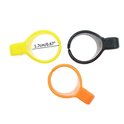 15 Pieces Finger Knife Ring Plastic Quilting Thread Cutter Thimble Sewing Accessories Handcraft DIY Tool with Blade for Cutting Yarn, Fishing Line, Weaving, Mixed Color
