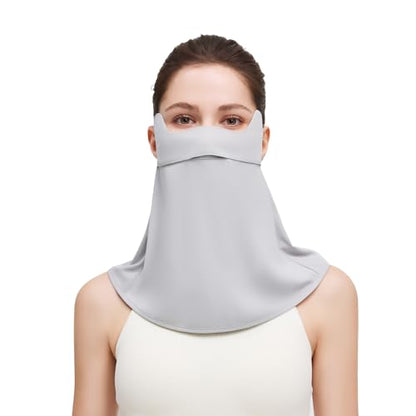 Sun UV Face Mask UPF 50+ Breathable Face Cover Scarf Cooling Neck Gaiter Outdoor Cycling Hiking SLF6M005T - color: Grey