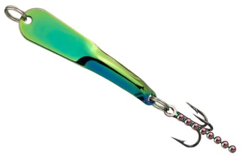 IRON DECOY Steely Fishing Lure Spoon, Casting, Trolling, Jigging, Ice, Lake, River, Stream, Freshwater, Trout, Bass, Walleye, Salmon, Crappie, Pike - color: Prism, size: 1/12 OZ
