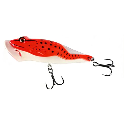 Popper Fishing Lures Topwater Fishing Baits Hard Baits 3D Eyes Swimbait Crankbait with Treble Hook for Bass Trout Freshwater Saltwater - color: 5pcs-3.15in/0.44oz