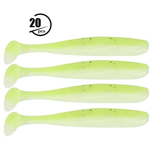 20PCS Soft Plastic Fishing Lures Paddle Tail Swim Baits Kit 7.5cm for Bass, Trout, Walleye, Crappie – Soft Bait Lure Kit