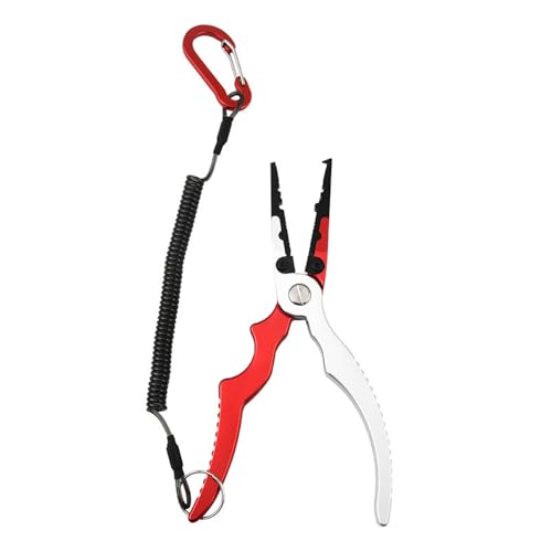 Multi-Functional Fishing Pliers – 1 Set Aluminum Alloy Fishing Pliers with Molded PVC Sheath & Steel Wire Lanyard for Outdoor Fishing, Durable & Portable Fishing Tool