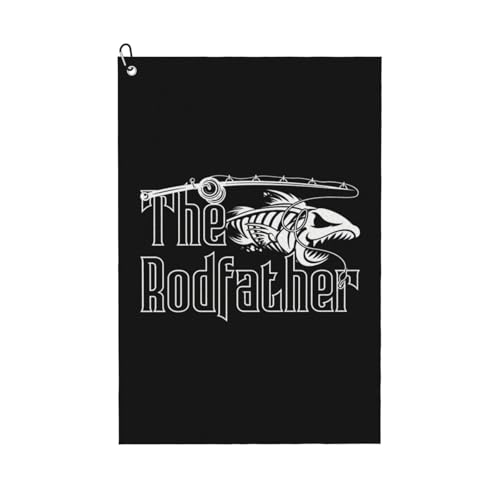 Rodfather Fishing Microfiber Golf Towel, 16x24 Waffle Pattern with Carabiner Clip, Tri-Fold Large Golf Ball Towels, Golf Bag Accessories for Men Women, Golf Gift