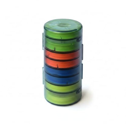 Fishing Line Spool Organizer Box, Durable PP Plastic Storage Case with Silicone Holders for Braid, Mono, and Fluoro Spools - size: 5 x 2.44 x 5 in