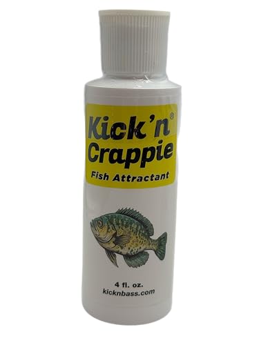 Kick’n Bass Fish Attractant, Supercharged Concentrated Natural Fish Oil Formula Scent for Fishing Lures, One 4 fl oz Bottle. (10 Scents to Choose from) - color: Crappie - Kick’n Bass Fish Attractant