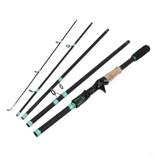 Fiberglass Baitcasting Fishing Rod 4/5 Section M Tone 1.65m-2.1m Multi-Segment Lure Rod With Smooth Line Guide High Load Capacity For Freshwater Saltwater(F)